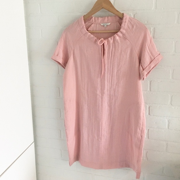 Anthropologie x Sandwich_ Mini Dress Drawstring collar Peach Pink Oversized S - Picture 2 of 9